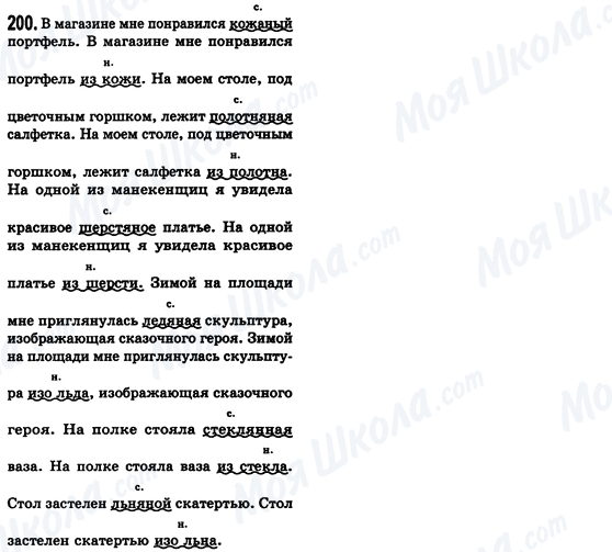 ГДЗ Російська мова 8 клас сторінка 200