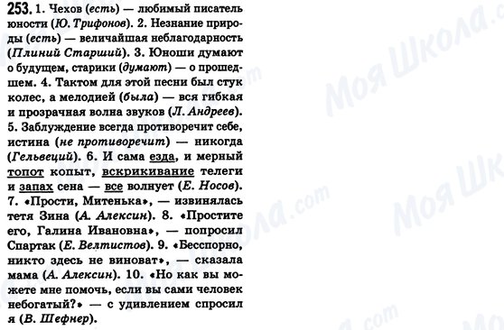 ГДЗ Російська мова 8 клас сторінка 253