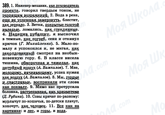 ГДЗ Російська мова 8 клас сторінка 389