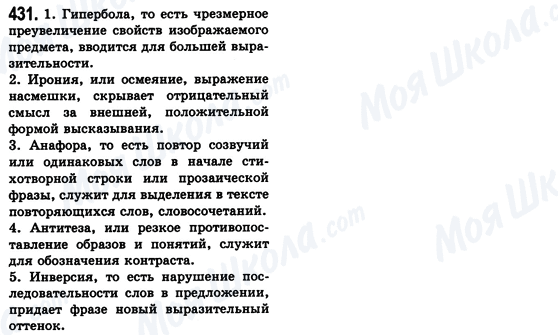 ГДЗ Російська мова 8 клас сторінка 431