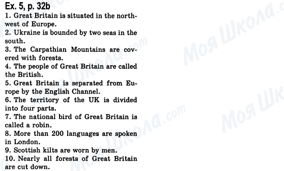 ГДЗ Англійська мова 8 клас сторінка Ex.5, p.32