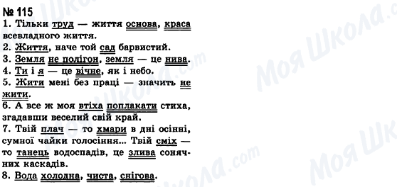 ГДЗ Українська мова 8 клас сторінка 115