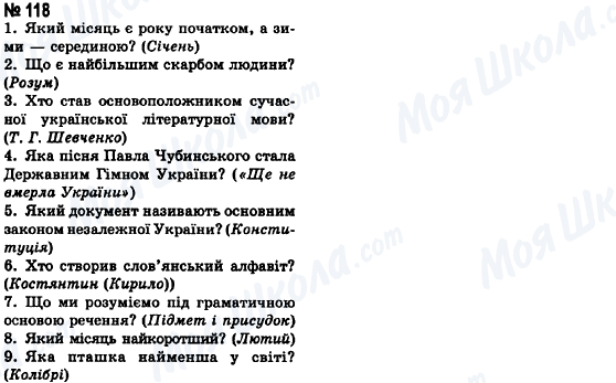 ГДЗ Українська мова 8 клас сторінка 118