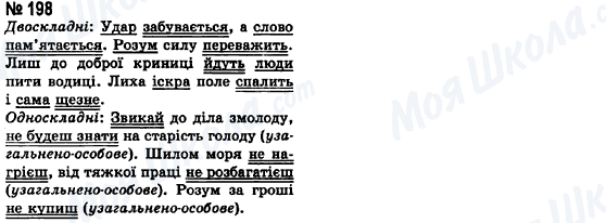 ГДЗ Українська мова 8 клас сторінка 198
