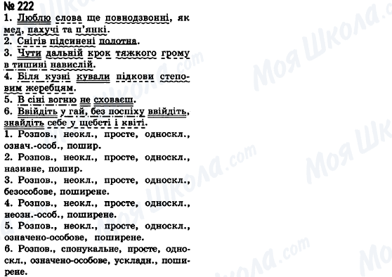 ГДЗ Укр мова 8 класс страница 222