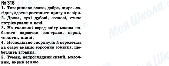 ГДЗ Українська мова 8 клас сторінка 316