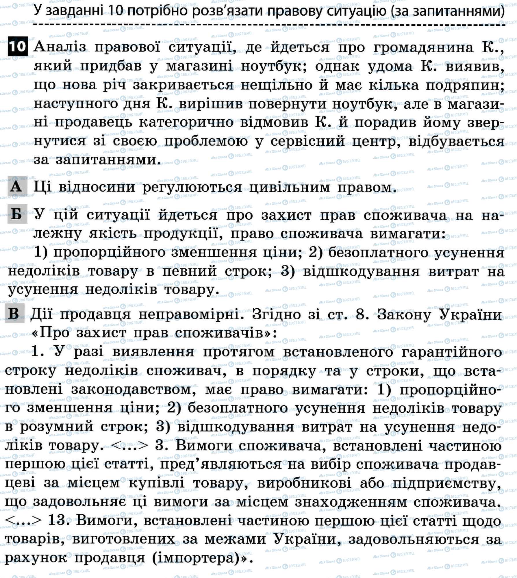 ДПА Правознавство 11 клас сторінка 10