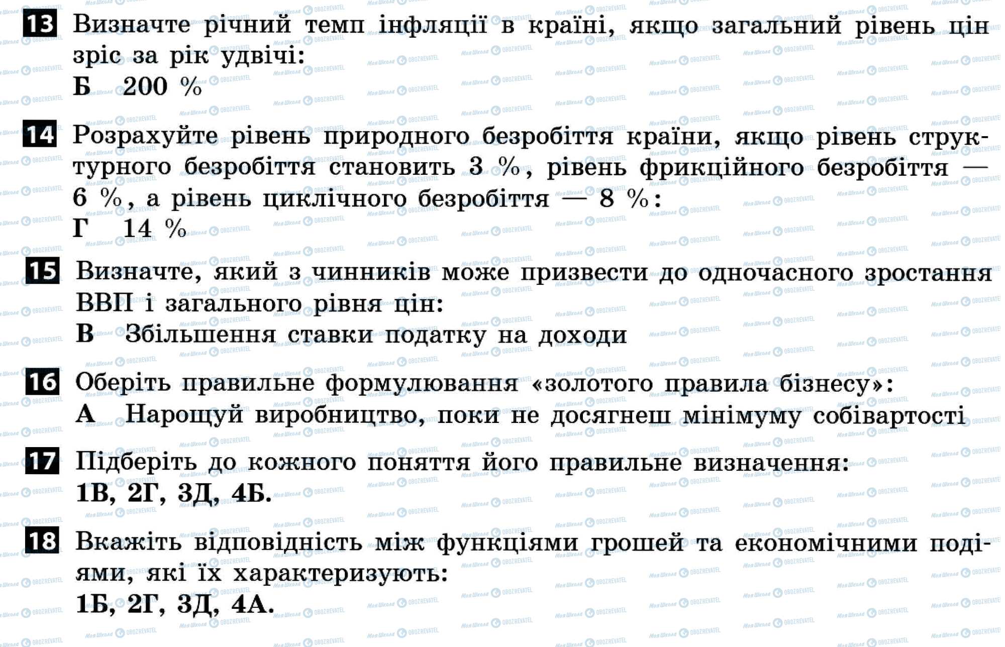 ДПА Економіка 11 клас сторінка 13-18