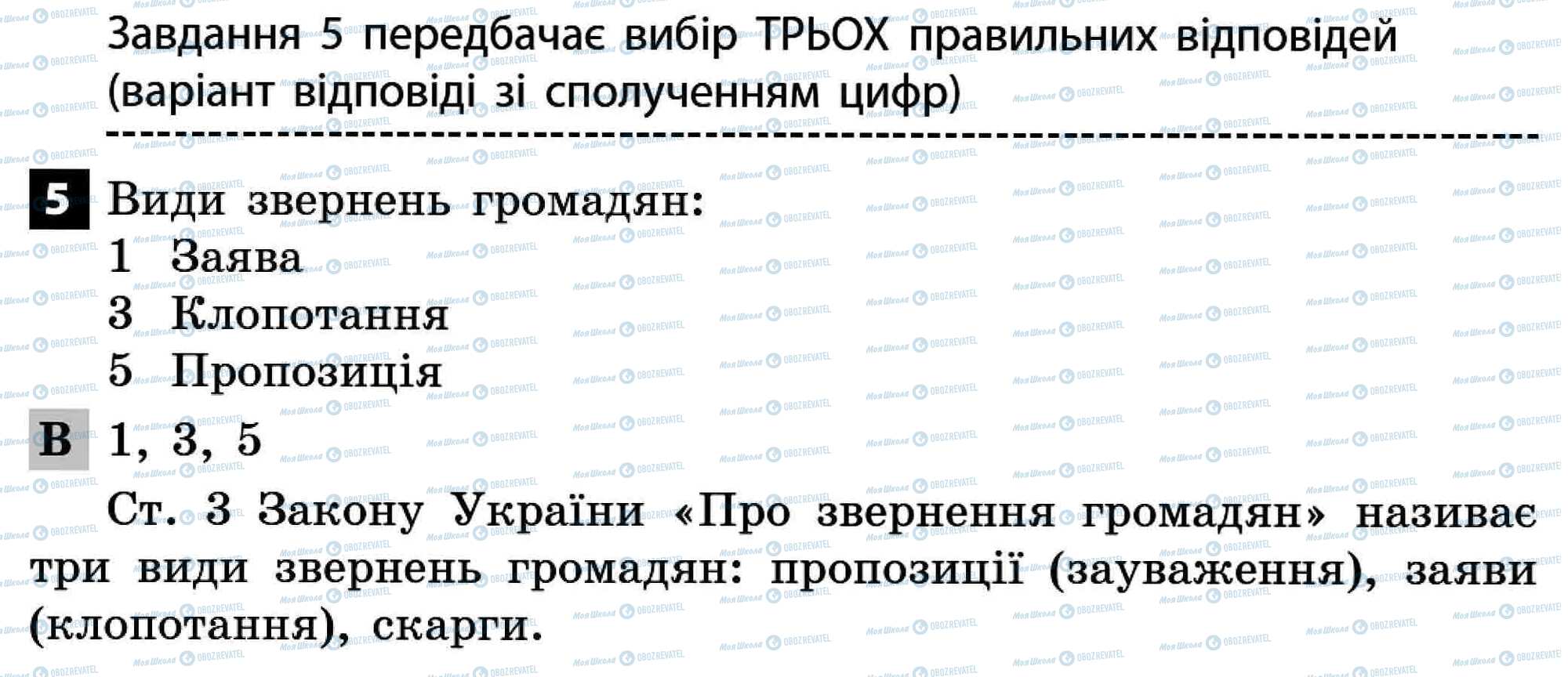 ДПА Правознавство 11 клас сторінка 5