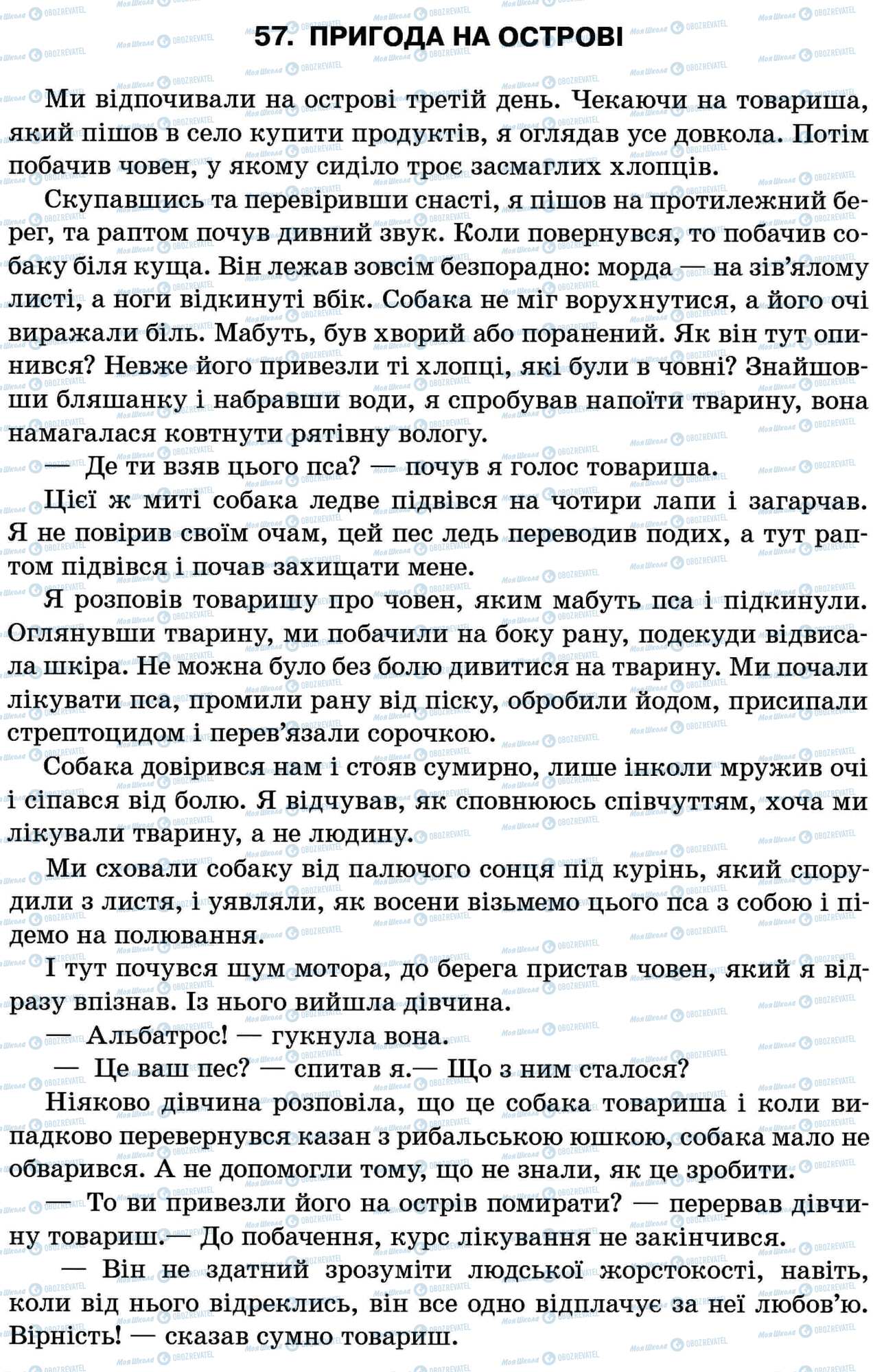 ДПА Українська мова 11 клас сторінка 57. Пригода на острові