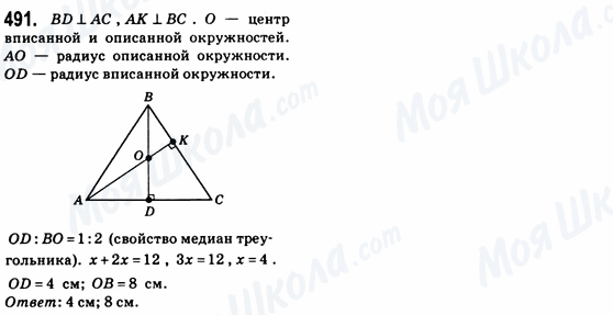 ГДЗ Геометрія 8 клас сторінка 491