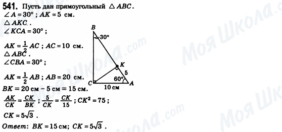 ГДЗ Геометрія 8 клас сторінка 541