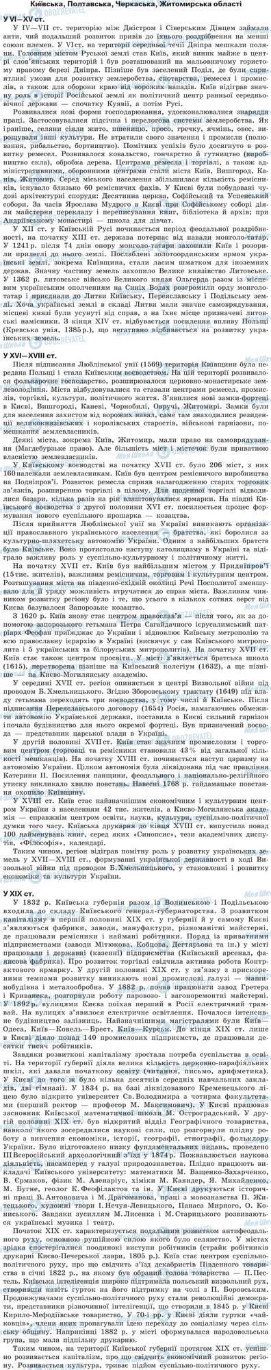 ДПА История Украины 9 класс страница Київська, Полтавська, Черкаська, Житомирська області