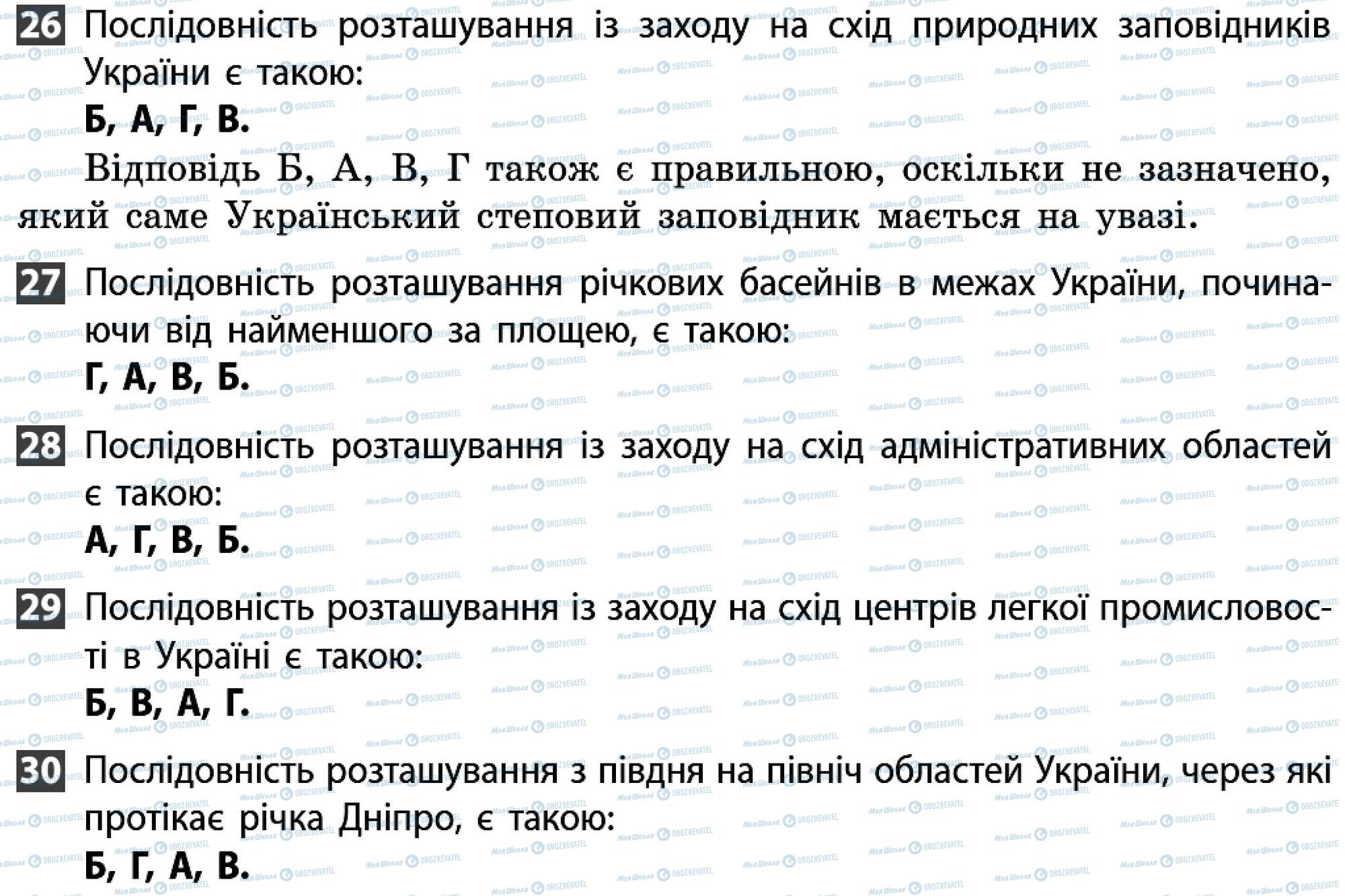 ДПА Географія 9 клас сторінка 26-30