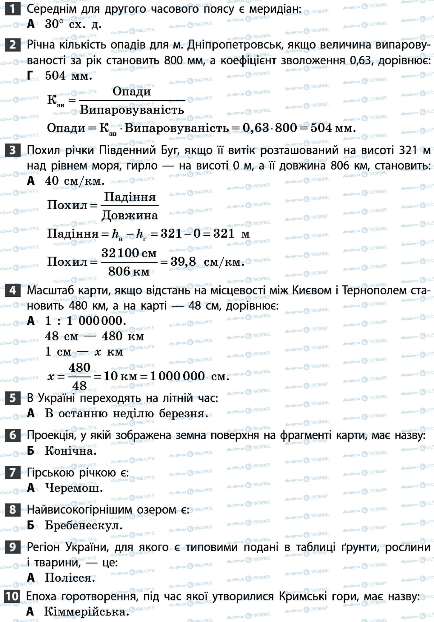 ДПА Географія 9 клас сторінка 1-10