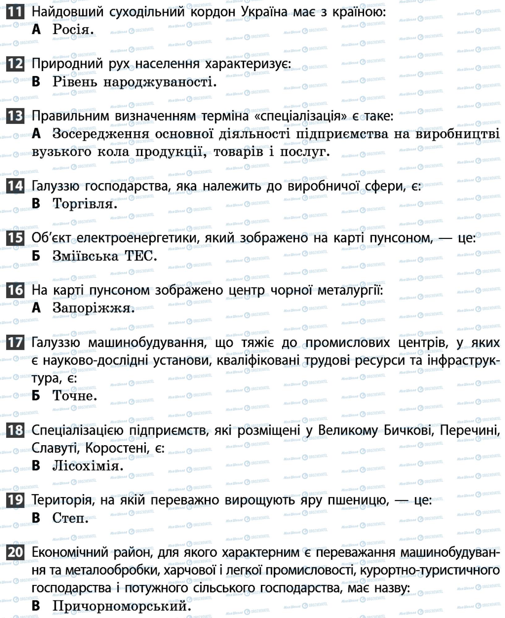 ДПА Географія 9 клас сторінка 11-20