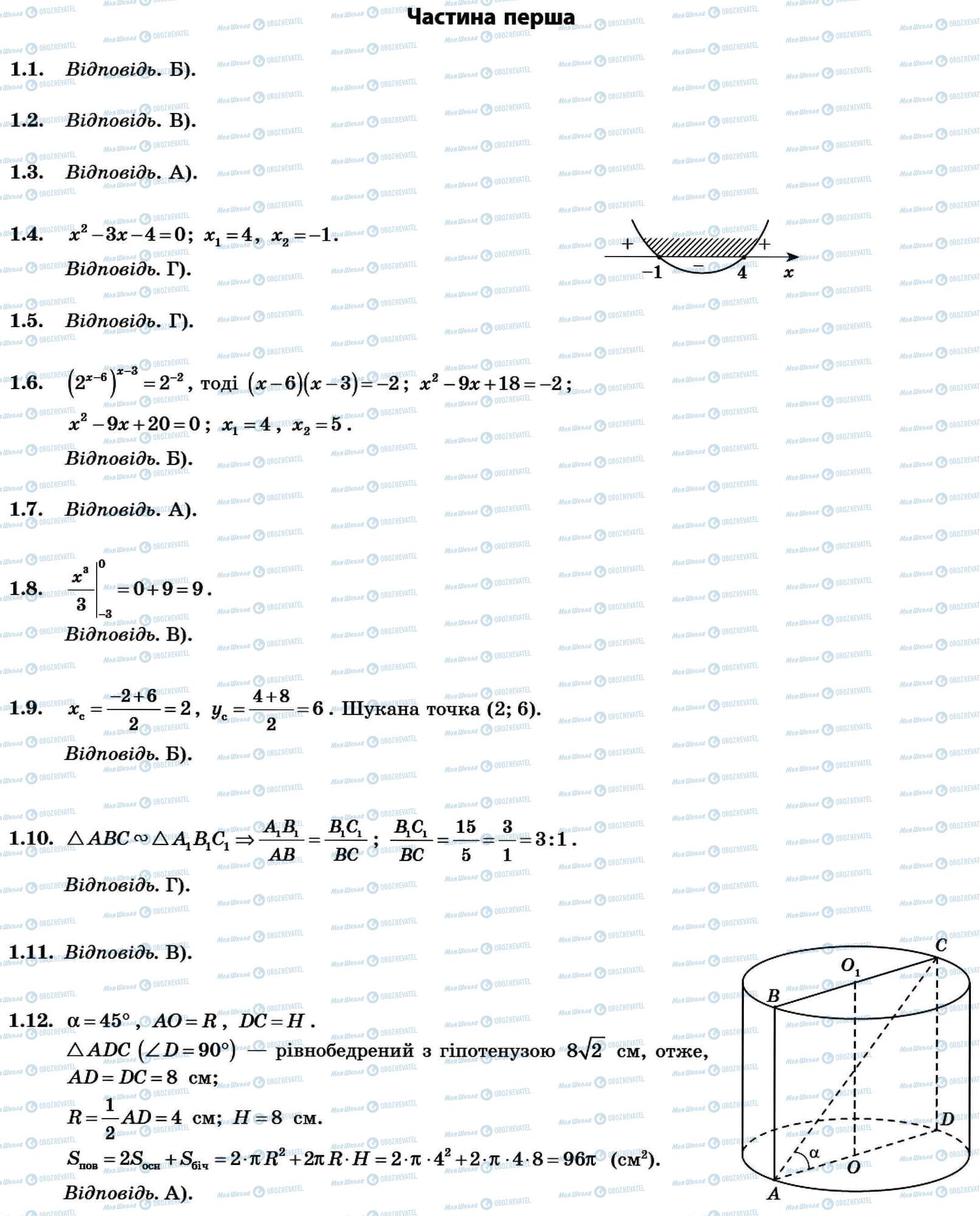 ДПА Математика 11 класс страница Частина 1