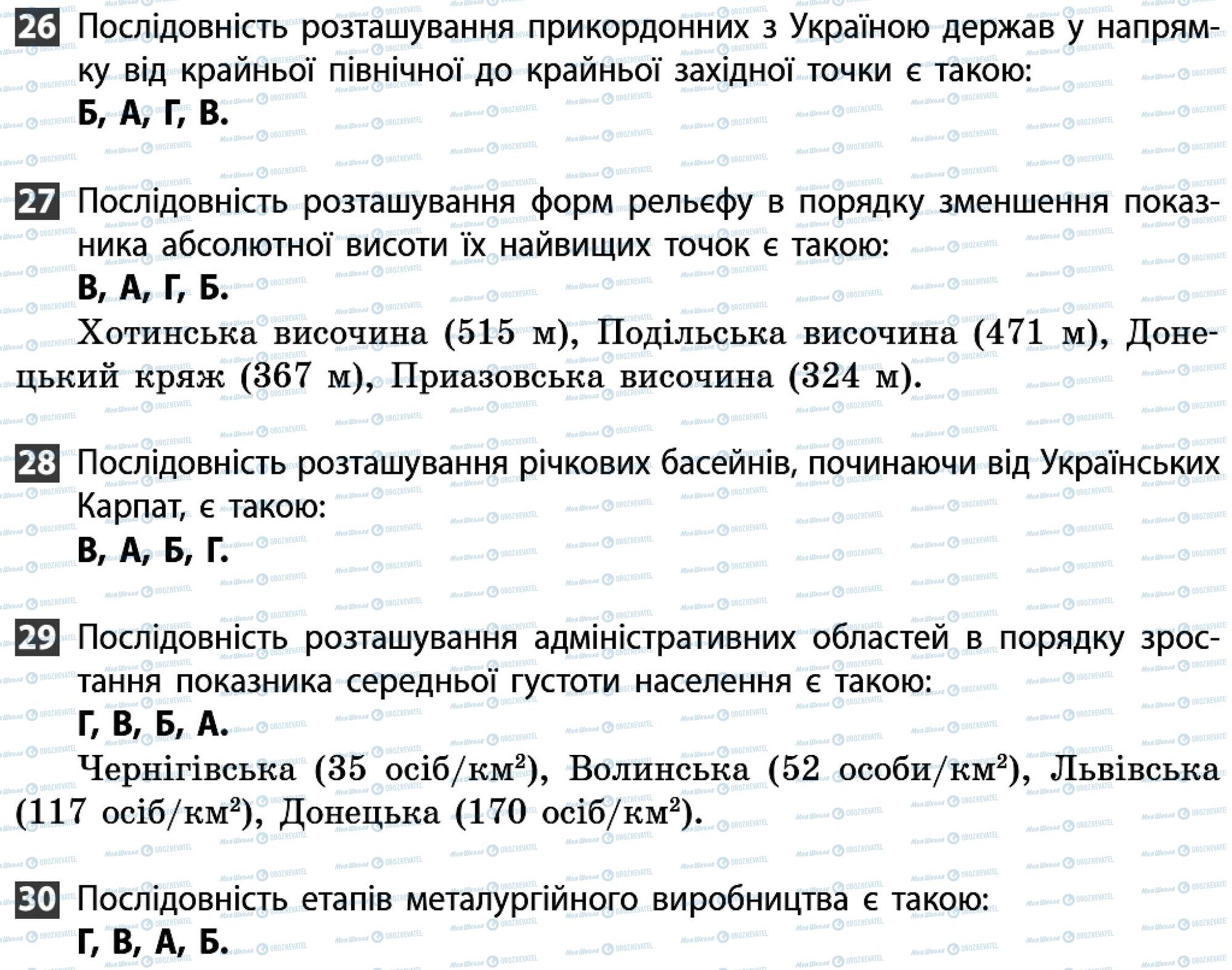 ДПА Географія 9 клас сторінка 26-30