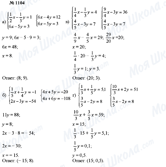 ГДЗ Алгебра 7 класс страница 1104