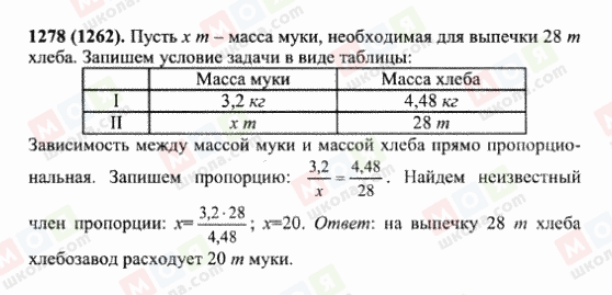 ГДЗ Математика 6 класс страница 1278(1262)