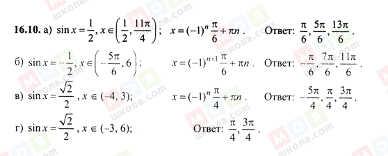 ГДЗ Алгебра 10 клас сторінка 16.10