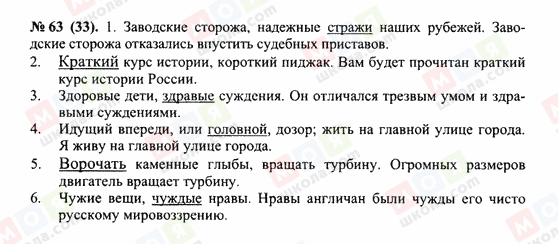 ГДЗ Русский язык 10 класс страница 63(33)