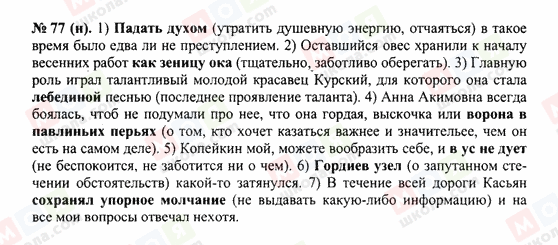 ГДЗ Російська мова 10 клас сторінка 77(н)