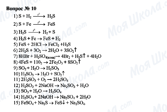 ГДЗ Хімія 9 клас сторінка Вопрос 10