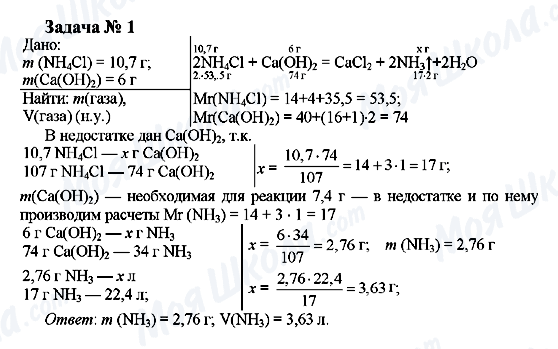 ГДЗ Хімія 9 клас сторінка Задача 1