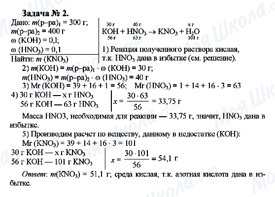 ГДЗ Химия 9 класс страница Задача 2