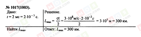 ГДЗ Физика 11 класс страница 1017(1003)