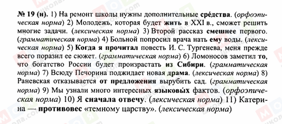 ГДЗ Російська мова 10 клас сторінка 19н