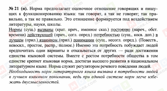 ГДЗ Російська мова 10 клас сторінка 21н