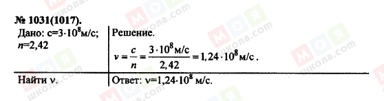 ГДЗ Фізика 11 клас сторінка 1031(1017)