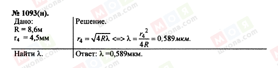 ГДЗ Фізика 11 клас сторінка 1093(н)