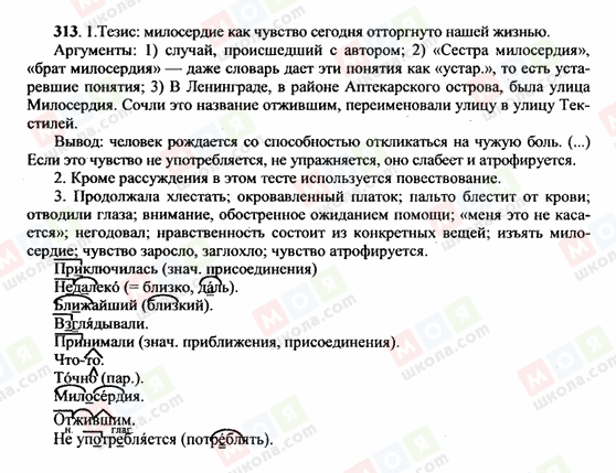 ГДЗ Російська мова 10 клас сторінка 313
