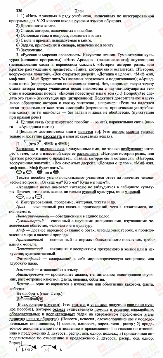 ГДЗ Російська мова 10 клас сторінка 330