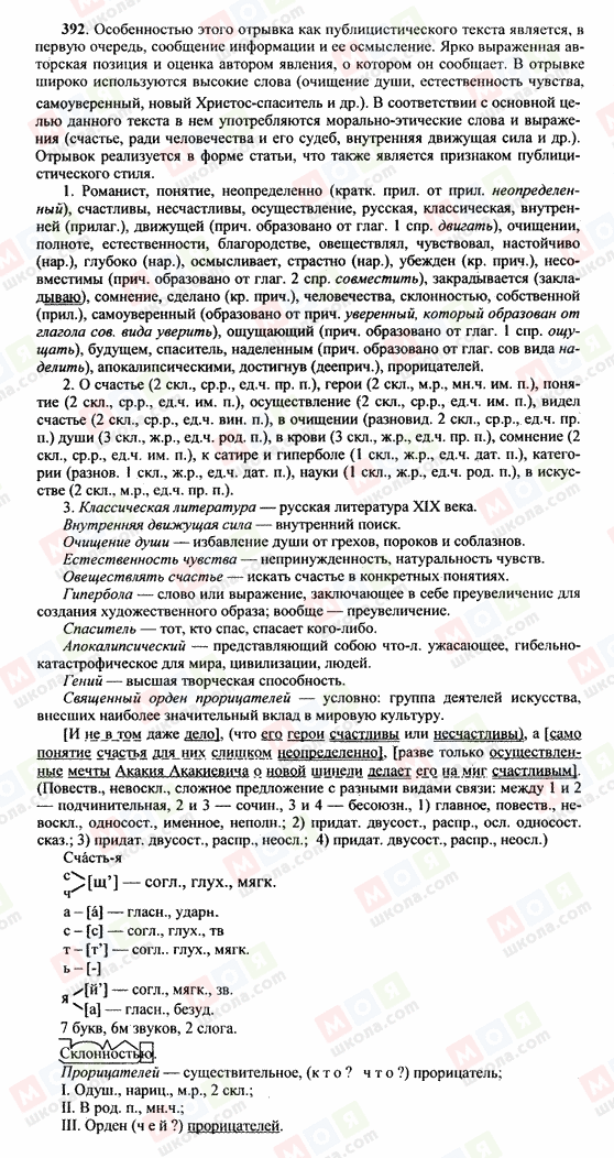 ГДЗ Русский язык 10 класс страница 392