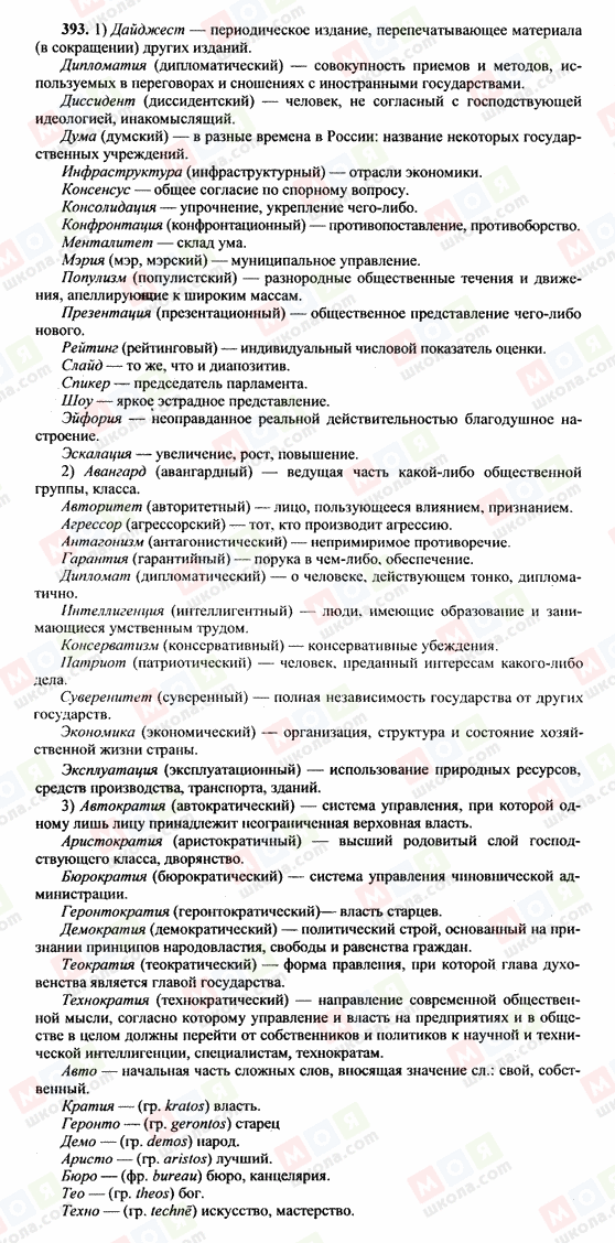 ГДЗ Російська мова 10 клас сторінка 393