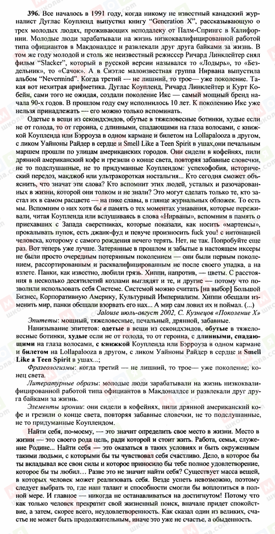 ГДЗ Російська мова 10 клас сторінка 396