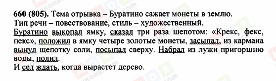 ГДЗ Російська мова 5 клас сторінка 660 (805)