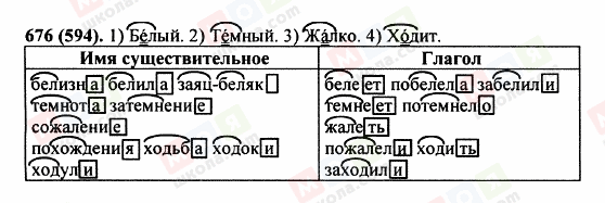 ГДЗ Російська мова 5 клас сторінка 676 (594)