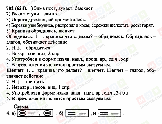 ГДЗ Російська мова 5 клас сторінка 702 (621)