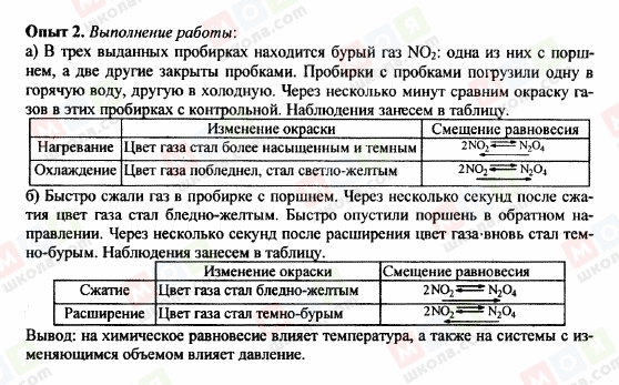 ГДЗ Хімія 11 клас сторінка Опыт 2