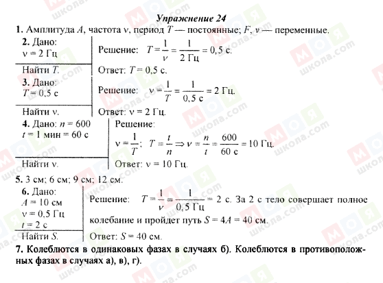ГДЗ Фізика 9 клас сторінка Упражнение 24