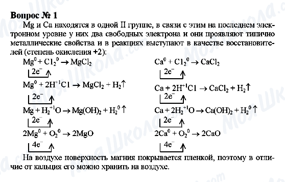 ГДЗ Хімія 9 клас сторінка Вопрос 1