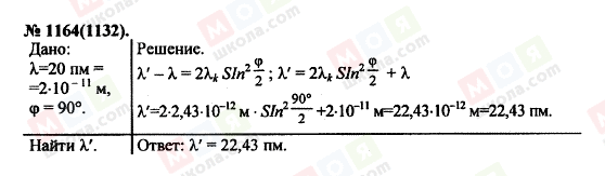 ГДЗ Фізика 11 клас сторінка 1164(1132)