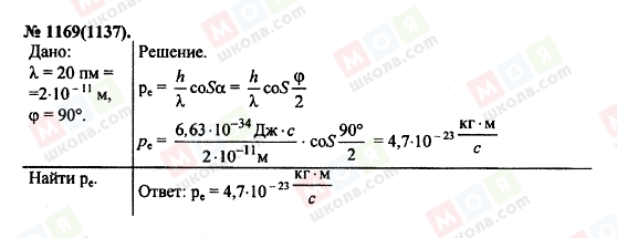 ГДЗ Фізика 11 клас сторінка 1169(1137)