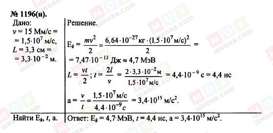 ГДЗ Фізика 11 клас сторінка 1196(н)