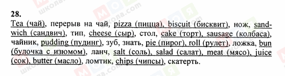 ГДЗ Англійська мова 6 клас сторінка 28